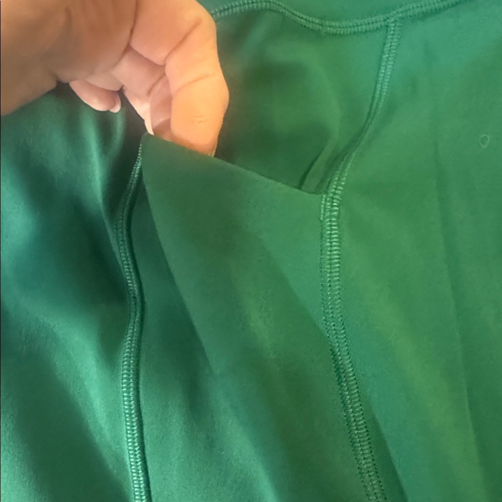 LULULEMON ALIGN GREEN HIGH-RISE CROP LEGGINGS WITH POCKETS NWOT - 10 - Picture 9 of 13